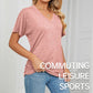 🎁New Arrival 50% OFF💥Women's V-Neck Loose Soft Solid Color Short Sleeve Top