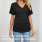 🎁New Arrival 50% OFF💥Women's V-Neck Loose Soft Solid Color Short Sleeve Top