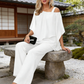 🎁New Arrival 50% OFF💥Women’s Irregular Chiffon Tops & Wide-Leg Pants Set