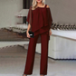 🎁New Arrival 50% OFF💥Women’s Irregular Chiffon Tops & Wide-Leg Pants Set
