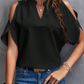 🎁New Arrival 50% OFF💥Women's V-Neck Cold Shoulder Flutter Sleeve Top