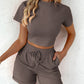 🎁New Arrival 50% OFF💥Women's Summer Casual Short Sleeve and Athletic Shorts 2-Piece Suit