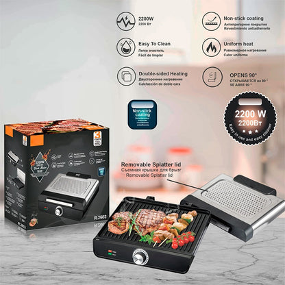 📢📢LAST DAY SALE 50% OFF⚡2200W Smokeless Indoor Grill with Non-Stick Plate