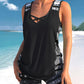 🏊‍♀️50% OFF NOW! 👙 Women's Printed Two-Piece Tankini Swimsuit – Adjustable Ruched Sides, Full Coverage & Stylish Criss-Cross Neckline ✨