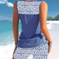 🏊‍♀️50% OFF NOW! 👙 Women's Printed Two-Piece Tankini Swimsuit – Adjustable Ruched Sides, Full Coverage & Stylish Criss-Cross Neckline ✨