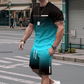 🎁New Arrival 50% OFF💥Men's Gradient Color T-Shirt & Shorts Set