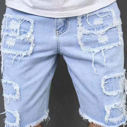 🎁New Arrival 48% OFF💥 Men's Ripped Denim Shorts with Frayed Details