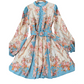 🎁2026 New Arrivals 50% OFF💥Romantic Floral Print High Neck Mini Dress
