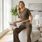 🎁2026 New Arrivals 50% OFF💥Women's Off-Shoulder Top & Pants 2-Piece Set – Asymmetrical, Wide-Leg, Soft Fabric ✨