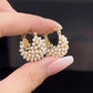 💎New Arrivals 50% OFF💥 Faux Pearl Basket Hoop Earrings: Gold-Tone, Weave Design, Secure Clasp, French Elegance