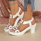 🎁New Arrival 50% OFF💥Women's Chunky Heel T-Strap Sandals