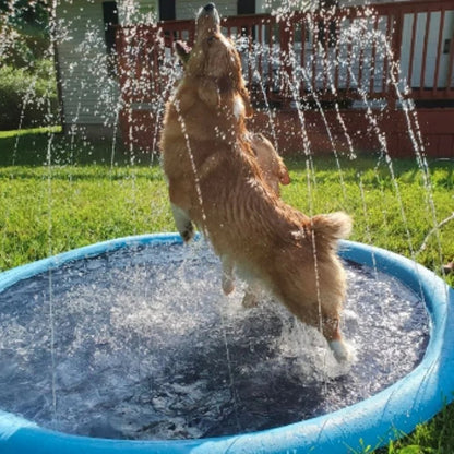 🏊SUMMER HOT SALE 57% OFF NOW! 🌊 Pawsh™ Foldable Dog Splash Pad🇬🇧 Big Sprinkler Mat for Garden & Beach 🌊☀️ | Non-Slip, Quick-Dry Play Pool for Dogs 🐾 | Folds Flat in Seconds! 🎒🐕