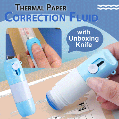 🥳2026 HOT SALE🥳💞50K+ SOLD!✨ 💝2-in-1 Thermal Paper Privacy Correction Fluid with Box Cutter｜Information Blotting Security Tool ✨