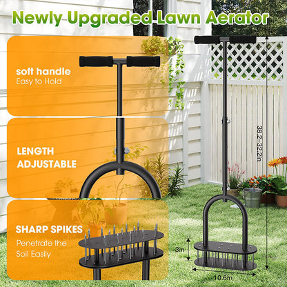 🌱 55% OFF !!!⏰Manual Lawn Coring Aerator ✅ Carbon Steel Build & Spring Ejection | Healthier Grass Made Easy 🍃