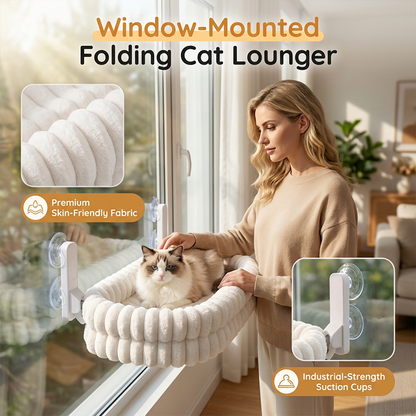 🐱New Arrivals 50% OFF💥Foldable Suction Cat Window Hammock |Folds Flat Against the Window When Not in Use☁️