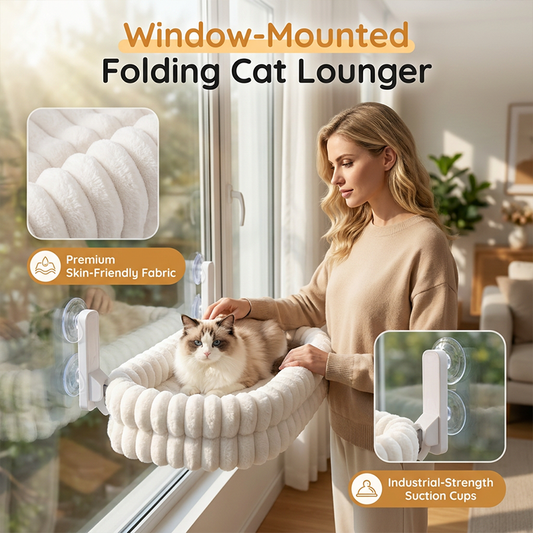 🐱New Arrivals 50% OFF💥Foldable Suction Cat Window Hammock |Folds Flat Against the Window When Not in Use☁️