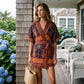 🎁2026 New Arrivals 50% OFF💥Women's Tropical Print V-Neck Wrap Romper