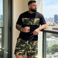 🎁New Arrival 50% OFF💥Men's Camouflage Print T-Shirt & Shorts Set