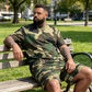 🎁New Arrival 50% OFF💥Men's Camouflage Print T-Shirt & Shorts Set