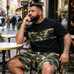 🎁New Arrival 50% OFF💥Men's Camouflage Print T-Shirt & Shorts Set