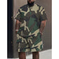 🎁New Arrival 50% OFF💥Men's Camouflage Print T-Shirt & Shorts Set