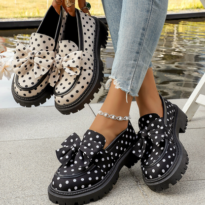 🎁2026 New Arrivals 50% OFF💥Women's Polka Dot Bow Platform Loafers