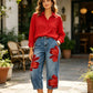 🎁2026 New Arrivals 50% OFF💥 Women's Floral Wide-Leg Jeans – Unique Appliqué, Soft, 6 Colors 🌸