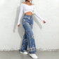 🎁2026 New Arrivals 50% OFF💥Women's Floral Print Straight-Leg Jeans