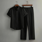 👔 LIMITED-TIME 55% OFF! ✨ Men's Textured 2-Piece Set – Shirt & Pants, Breathable, Coordinated 🧳