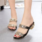 📢📢Last Day-52% OFF!!⏰Modische Damen Sandalen – Flacher Absatz, Strass & Metallverzierung 👡 Für Sommer & Alltag