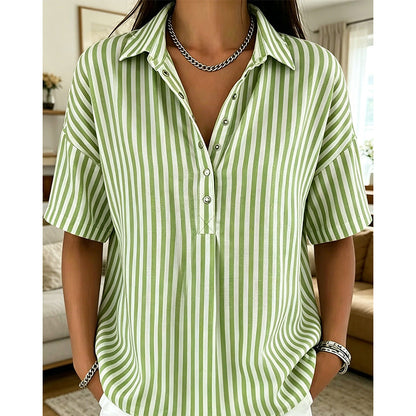 🎁New Arrival 33% OFF💥Women's Casual Striped Short-Sleeve Shirt