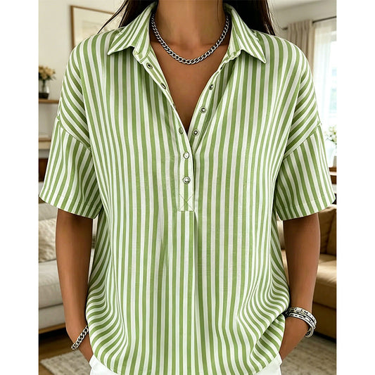 🎁New Arrival 33% OFF💥Women's Casual Striped Short-Sleeve Shirt