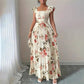 🎁2026 New Arrivals 52% OFF💥Elegant Floral Print Pleated Maxi Dress