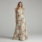🎁2026 New Arrivals 52% OFF💥Elegant Floral Print Pleated Maxi Dress