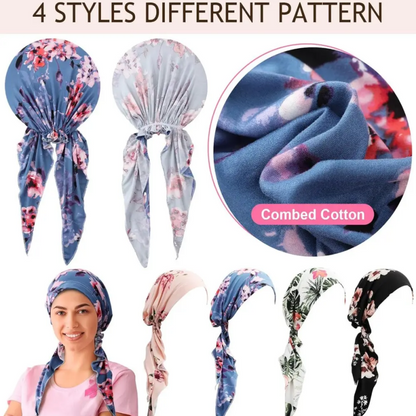 🎁New Arrival 50% OFF💥Women's Floral Pre-Tied Head Scarf Turban