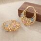 🥳New Arrival 50% OFF💐 Gold-Plated Crescent Moon Enamel Flower Earrings – Affordable Luxury, Versatile  ✨✅