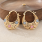 🥳New Arrival 50% OFF💐 Gold-Plated Crescent Moon Enamel Flower Earrings – Affordable Luxury, Versatile  ✨✅