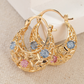 🥳New Arrival 50% OFF💐 Gold-Plated Crescent Moon Enamel Flower Earrings – Affordable Luxury, Versatile  ✨✅