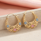 🥳New Arrival 50% OFF💐 Gold-Plated Crescent Moon Enamel Flower Earrings – Affordable Luxury, Versatile  ✨✅