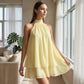 🎁New Arrival 50% OFF💥Women’s Halter Neck Mini Dress – Slim-Fit, Sleeveless & Tie-Back ✨ | Elegant Summer Dress