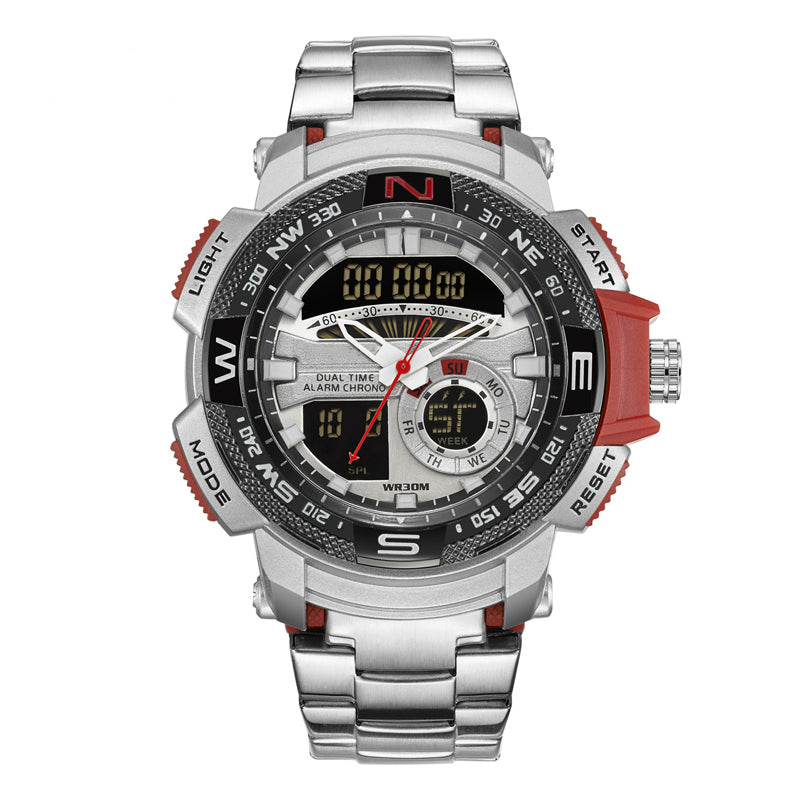 Silver/Red