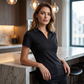 🎁New Arrival 50% OFF💥 Women's Slim-Fit T-Shirt – Lapel V-Neck, Cooling Fabric, Solid Colors 🌿