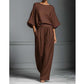 🎁New Arrival 56% OFF💥 Two-Piece Set – Dolman Sleeve Top, Wide-Leg Pants, Loose Fit 🌿