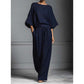 🎁New Arrival 56% OFF💥 Two-Piece Set – Dolman Sleeve Top, Wide-Leg Pants, Loose Fit 🌿