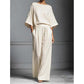 🎁New Arrival 56% OFF💥 Two-Piece Set – Dolman Sleeve Top, Wide-Leg Pants, Loose Fit 🌿