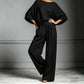 🎁New Arrival 56% OFF💥 Two-Piece Set – Dolman Sleeve Top, Wide-Leg Pants, Loose Fit 🌿