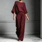 🎁New Arrival 56% OFF💥 Two-Piece Set – Dolman Sleeve Top, Wide-Leg Pants, Loose Fit 🌿