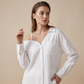 👔 LIMITED-TIME 57% OFF! ✨ Women's Off-Shoulder Button-Down – Asymmetrical, Crinkle Fabric, Long Sleeve 🍁