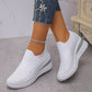 🎁New Arrival 50% OFF💥Women's Rhinestone Mesh Slip-On Wedge Sneakers