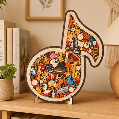 📢📢40% OFF !!!🎶Wooden Musical Note Jigsaw Puzzle🧩